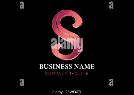 Elegant Rose Gold or Pink S Letter Logo Stock Vector