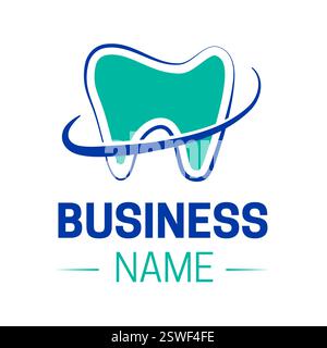 Teal Blue Dental Brand or Dentist Logo Stock Vector
