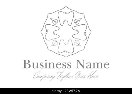 Abstract Dentist or Dentistry Tooth Icon Logo Design Stock Vector