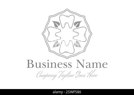Abstract Dentist or Dentistry Tooth Icon Logo Design Stock Vector
