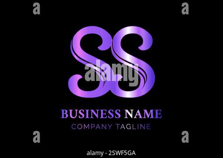 Elegant Purple SS Letter Logo Stock Vector