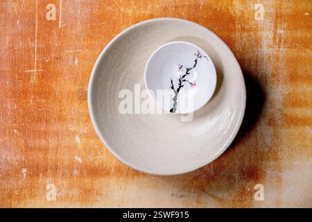 Empty ceramic plates Stock Photo
