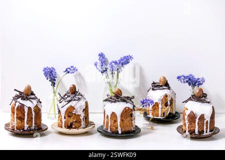 Homemade traditionla ortodox Easter cake traditional kulich Stock Photo