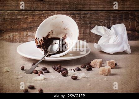 Cup of drunk coffee Stock Photo