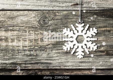 Silver christmas snowflake Stock Photo