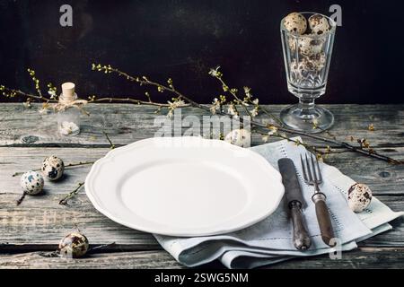 Easter table setting Stock Photo