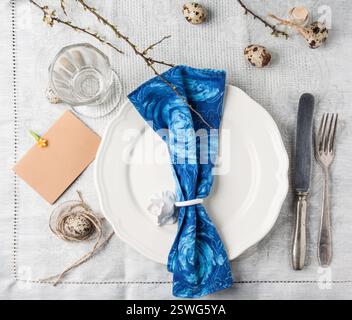 Easter table setting Stock Photo