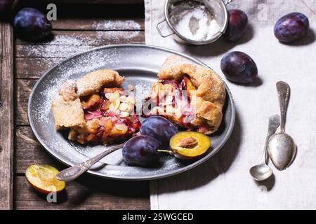 Cake with plums Stock Photo