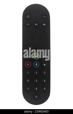 Sky Stream remote control on white background Stock Photo