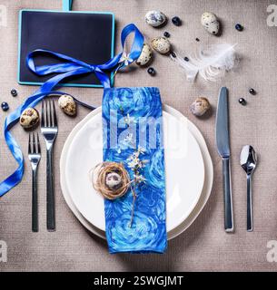 Easter table setting Stock Photo