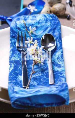 Easter table setting Stock Photo