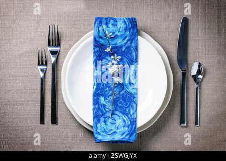Easter table setting Stock Photo