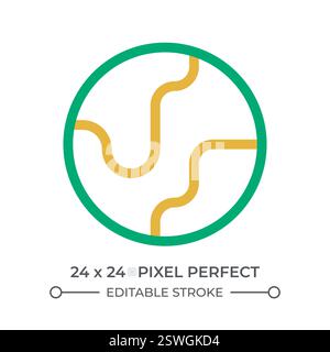 Earth globe colorful line ui icon Stock Vector