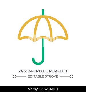 Open umbrella colorful line ui icon Stock Vector