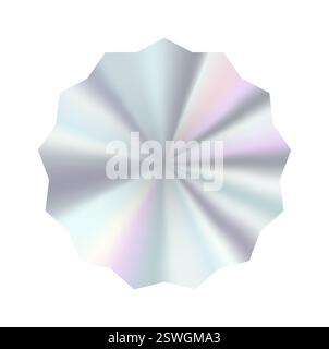 Holographic Sticker Set with Shiny Metallic Gradient Badges, Vintage Labels, Premium Sale Icons, and Discount Tags for Business Stock Vector