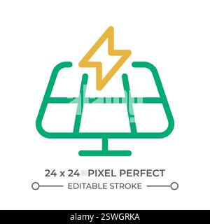 Solar panel colorful line ui icon Stock Vector