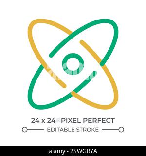 Atom model colorful line ui icon Stock Vector