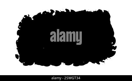 Grunge square template. Black painted squares or rectangular shapes. Hand drawn brush frame for text. Stock Vector