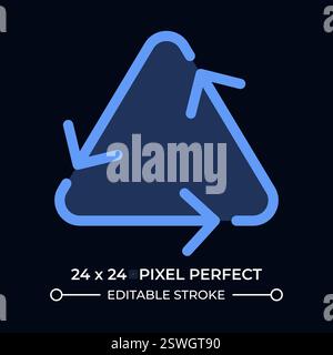Triangular recycling sign dark color ui icon Stock Vector