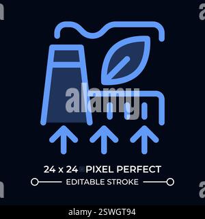 Improving green factory dark color ui icon Stock Vector