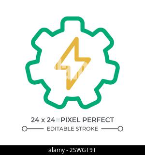 Gear with lightning colorful line ui icon Stock Vector