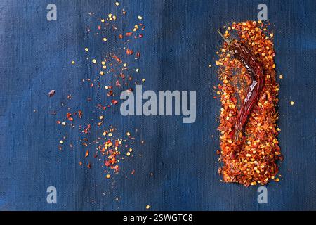 Flakes of red hot chili peppers Stock Photo