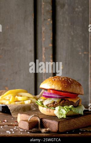 Homemade beef burger Stock Photo