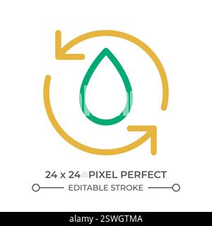 Water recycling colorful line ui icon Stock Vector
