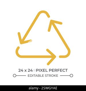 Triangular recycling sign colorful line ui icon Stock Vector