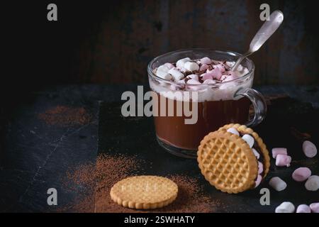 Hot chocolate with marshmallows Stock Photo