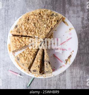 Homemade Birthday Honey Cake Stock Photo