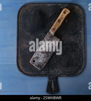Vintage butcher cleaver Stock Photo