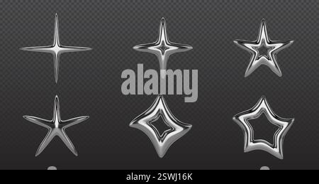 Star Variations Shape 3d Metallic Star Shapes Collection Stock Vector Image & Art - Alamy