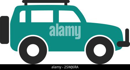 simple car truck 4x4 4 wheel drive offroad symbol silhouette side view icon vector isolated on transparent background Stock Vector