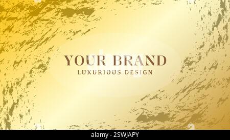 Elegant Golden Marble Background. A luxurious, golden abstract background with a textured, marbled effect Stock Vector