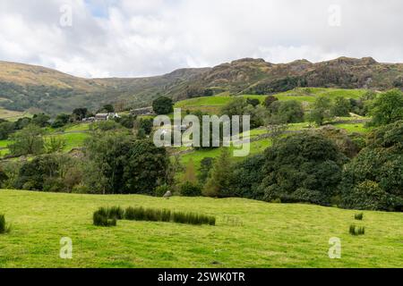 A day of changeable weather in the hills around Kentmere near Kendal in the Lake District national park, Cumbria, England. Stock Photo