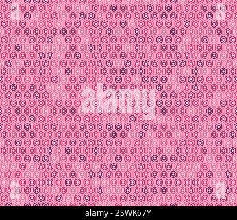Hexagon background design. Plain hexagon frames. Pink color tones. Hexagon shapes. Seamless design. Tileable vector illustration. Stock Vector