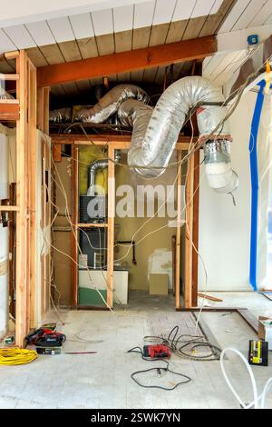 Home interior ventilation remodeling, San Diego, California Stock Photo