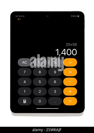 Calculator isolated on white background with clipping path Stock Photo ...