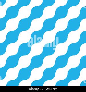 Truchet tilt tile with round shapes. Abstract seamless pattern with rounded lines. Modern diagonal infinity pattern. Stock Vector