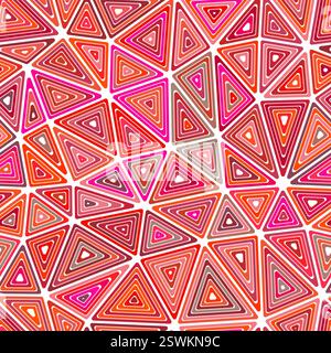 Pattern of triangle shapes. Large triangles size. Multiple repeated inner triangles. Multicolored style. Repeatable pattern. Amazing vector tiles. Stock Vector