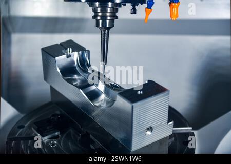 Automatic coordinate measurement machine (CMM) for inspection high precision part during working Stock Photo
