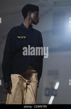 Models backstage at the Richard Quinn show at Sinfonia Smith Square ...