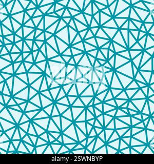Vector science background. Cyan color. Small triangles size. Bold lines weight. Repeatable pattern. Seamless tileable vector illustration. Stock Vector