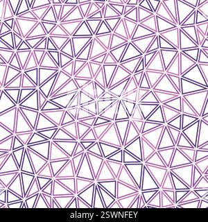 Triangles pattern geometric design. Small triangles size. Multiple colors style. Geometric shapes outlined. Repeatable pattern. Purple Harmony Blend. Stock Vector