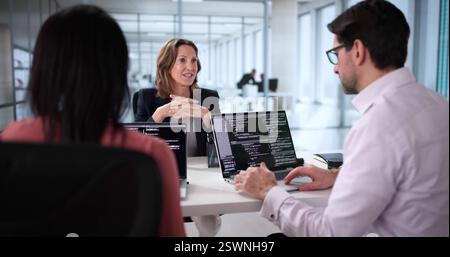 Innovative Programmer Leads Diversity Training for Business Development Team Stock Photo