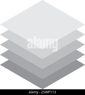 Layers icon symbol set basic simple flat design Stock Vector