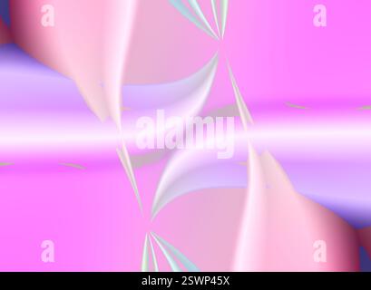 abstract wave fluid shapes. gradient background. 3d digital artwork image. gradient fluid flow gradient with shadow. symmetrical soft line art, pink, Stock Photo