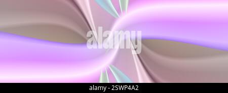 abstract wave fluid shapes. gradient background. 3d digital artwork image. gradient fluid flow gradient with shadow. symmetrical soft line art, pink, Stock Photo