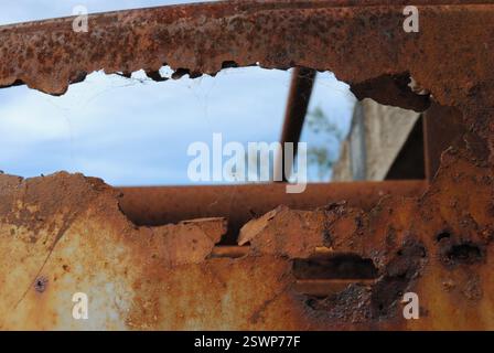 old rusty tin sheet Stock Photo